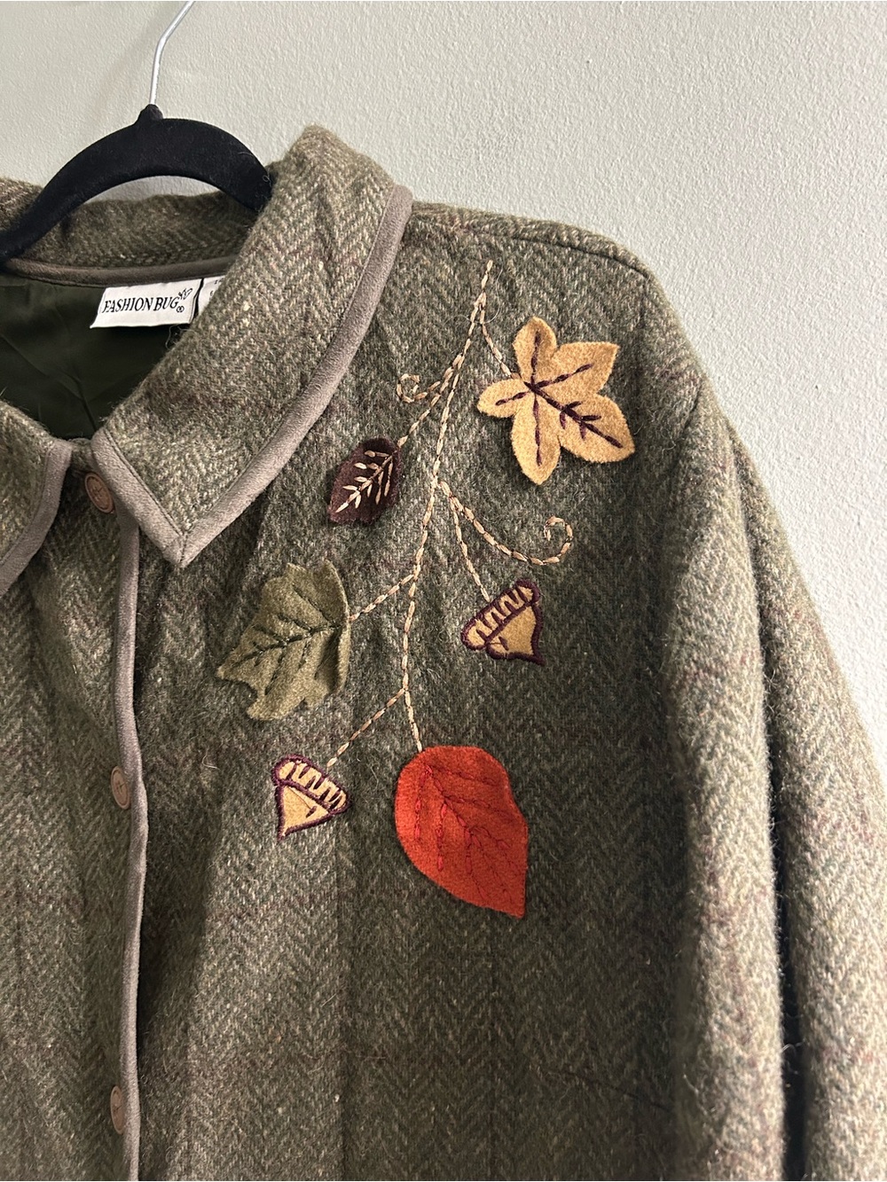 NWOT Stunning vintage style wool blend autumn cardigan sweater jacket 14/16W